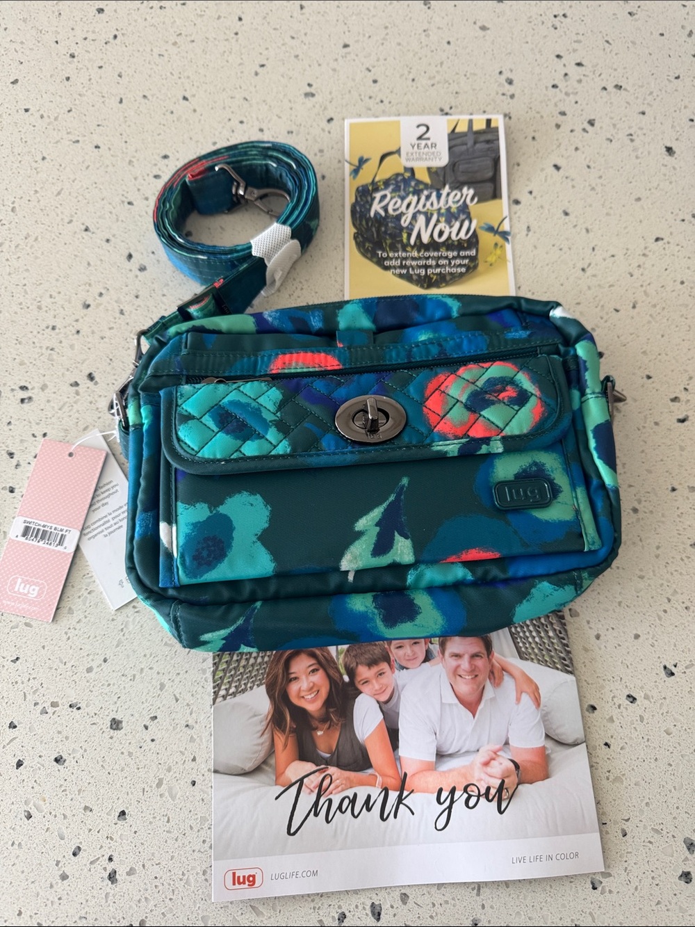lug SWITCH Mystic Bloom Forest RFID Protected Crossbody Belt Bag Convertible NWT